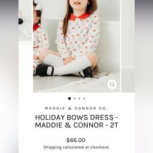 NWOT Maddie & Connor Co | Holiday Bows dress